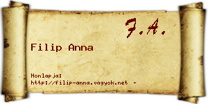 Filip Anna névjegykártya